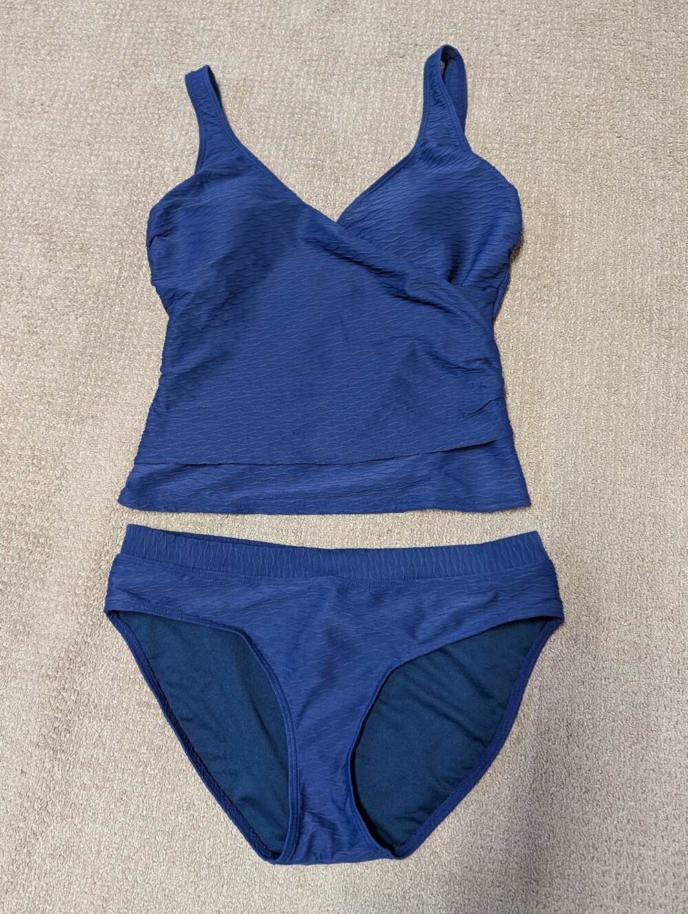 Bond-Eye Australia Womens Navy Tankini Swimsuit 2 Piece Set US Sz 12 Pool Beach